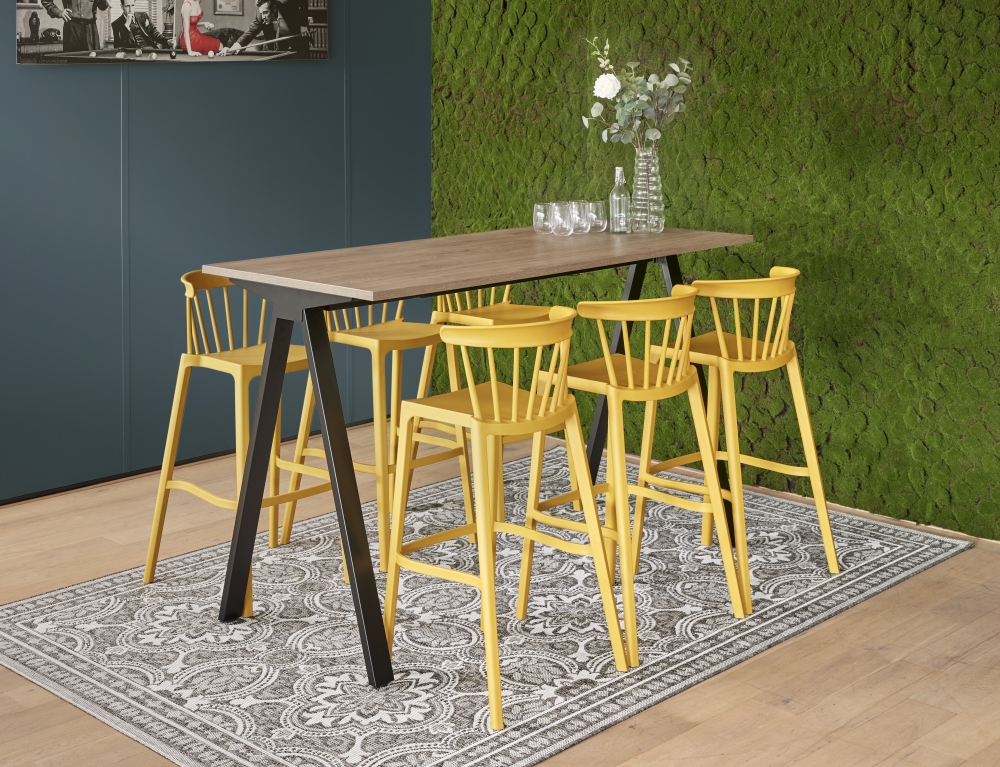 Bartafel 'V-leg' recht hoog 140x80cm - Image 2