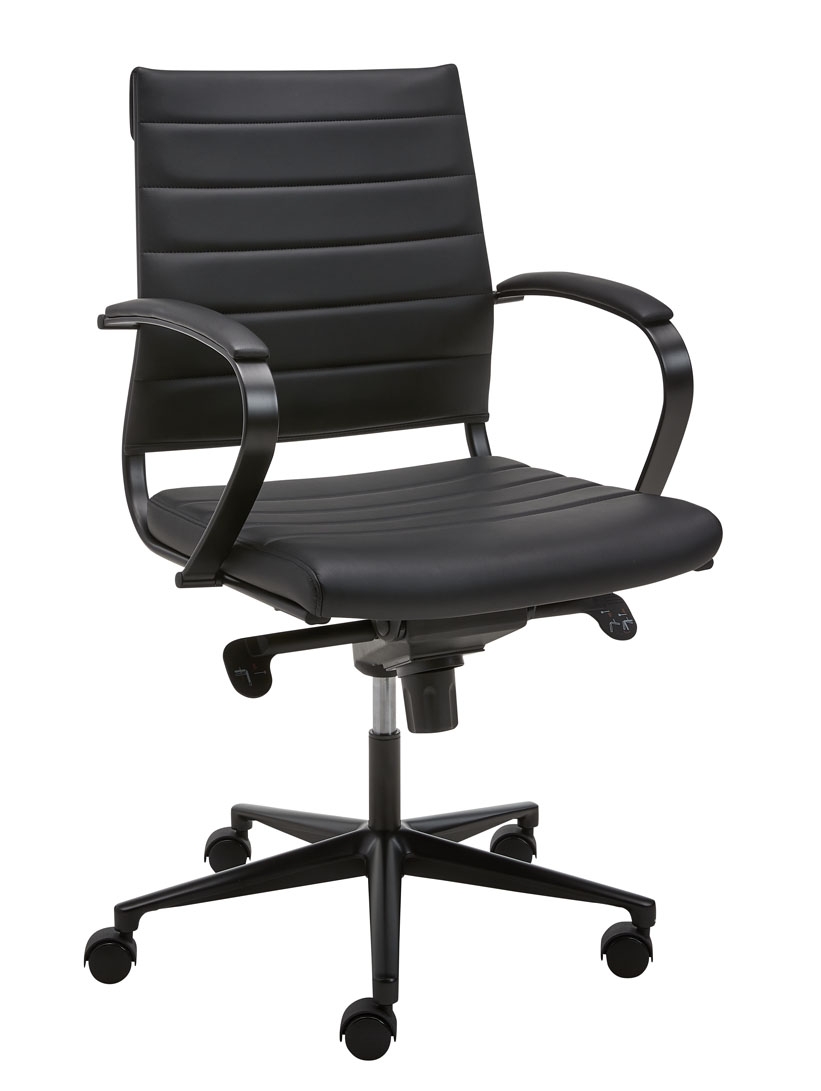 Design bureaustoel 600, lage rug geheel zwart - Image 1