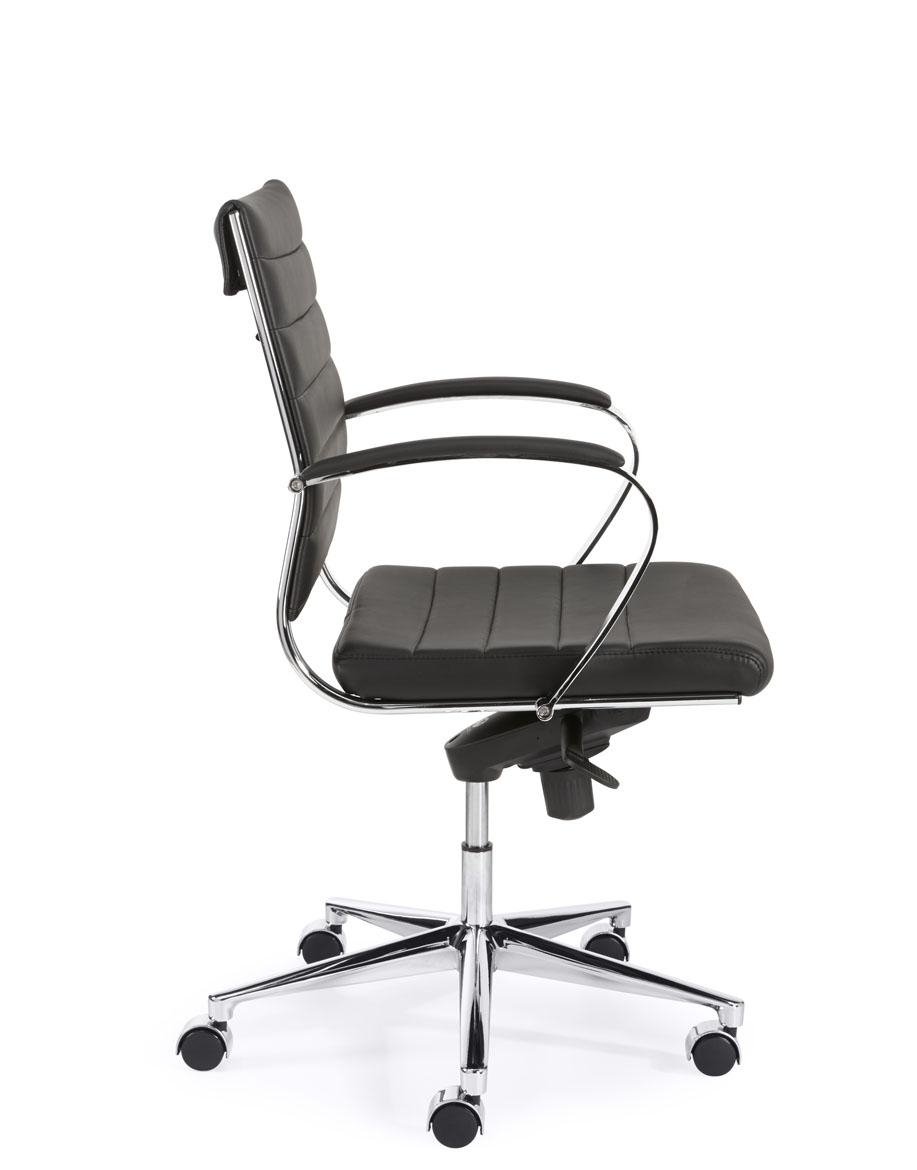 Design bureaustoel 600, lage rug in zwart PU - Image 2