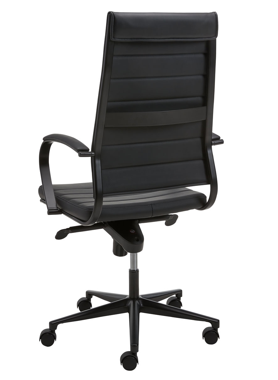 Design bureaustoel 601, hoge rug geheel zwart - Image 2