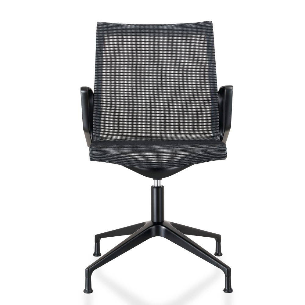 Design vergaderstoel in mesh zwart, zwart frame - Image 2