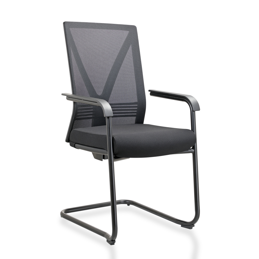 Slede vergaderstoel met mesh rug
