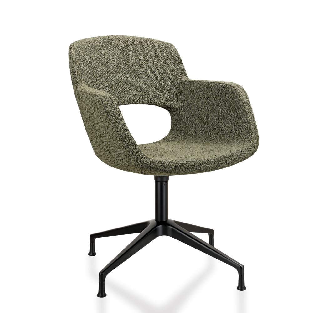 Vergaderstoel in bouclé stoffering - Image 1