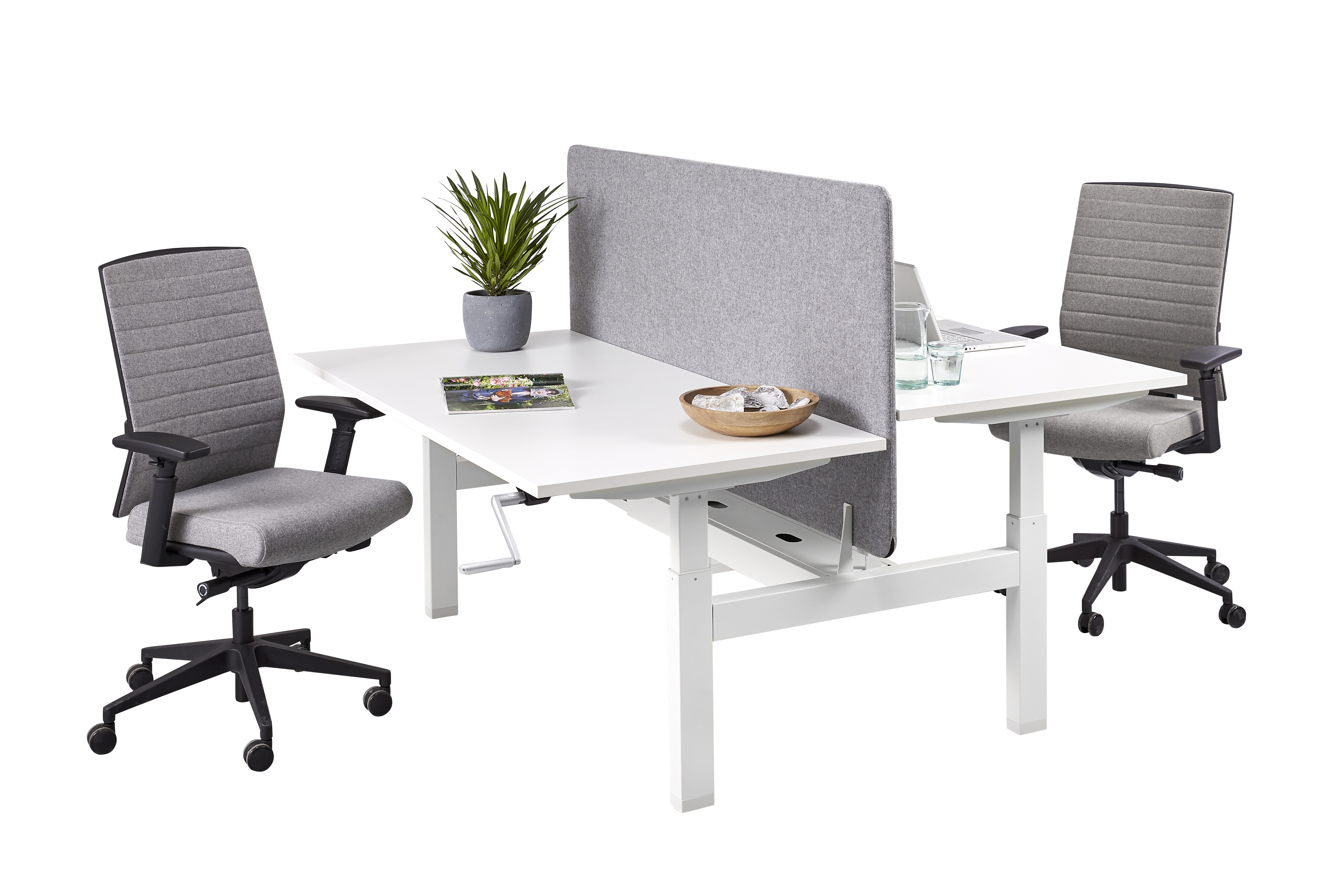 Duo slinger verstelbaar zit bureau | 2x 120x80 cm